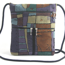T15 North South Ipad Bag in G78 Puple and Teal Aerial View Tapestry Fabric